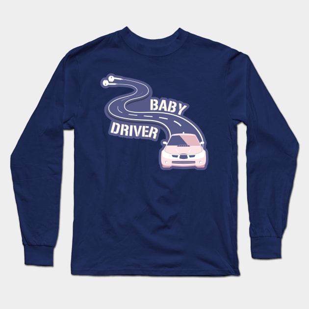 Blue Baby Driver Long Sleeve T-Shirt by iRupa